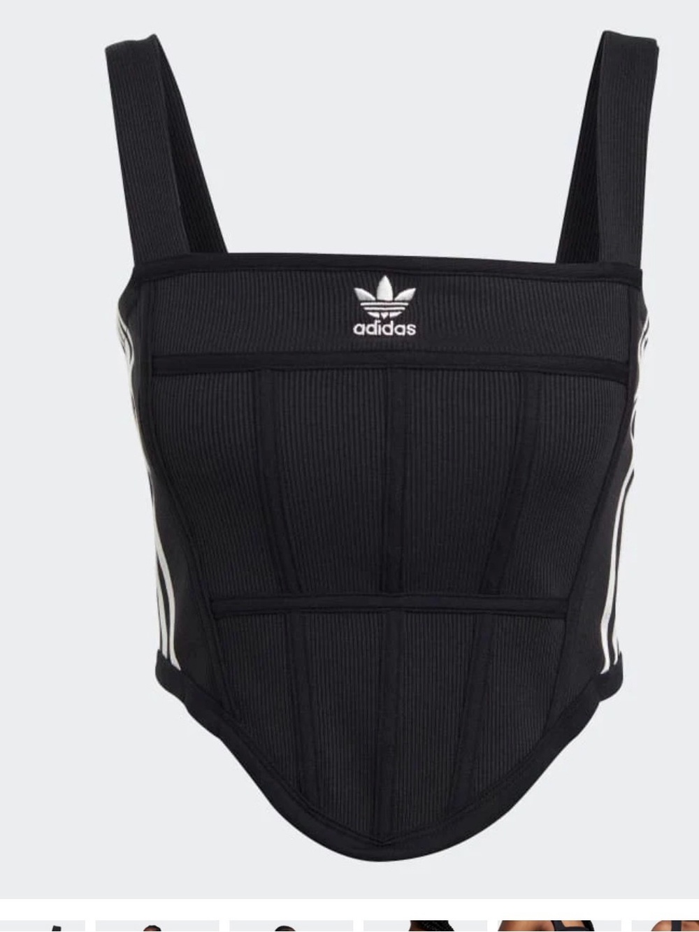 Adidas Rib Corset Tank Plus size 3X black